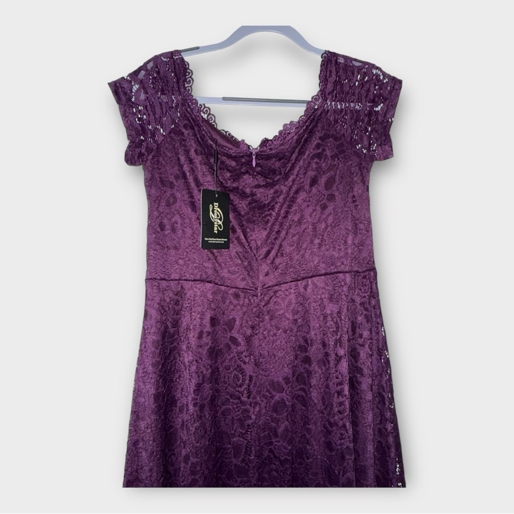 Dressystar NWT Purple Hi-Low Lace Dress - Picture 7 of 12